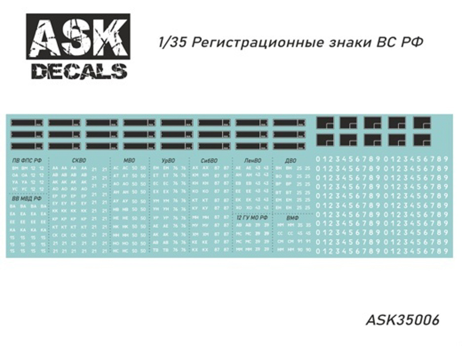 ASK35006 Декали Регистрационные знаки ВС РФ