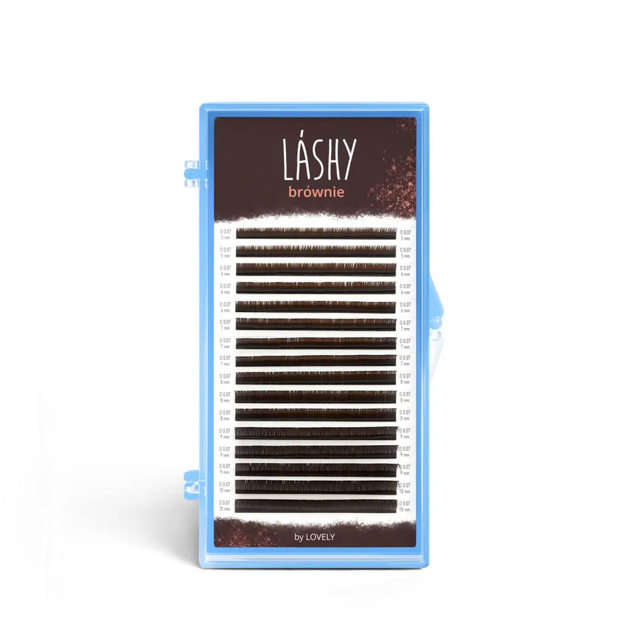 

Ресницы темно-коричневые LASHY Brownie - 16 линий D 0.07 8mm, Коричневый