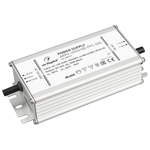 фото Блок питания arpv-uh24100-pfc-55c (24v, 4.2a, 100w) (arl, ip67 металл) arlight