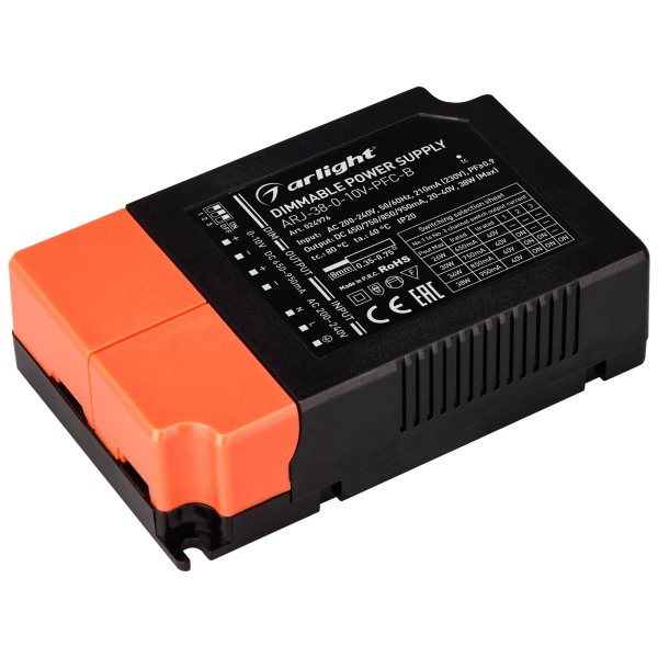 

Блок питания ARJ-38-0-10V-PFC-B (38W, 650-950mA) (ARL, IP20 Пластик) Arlight