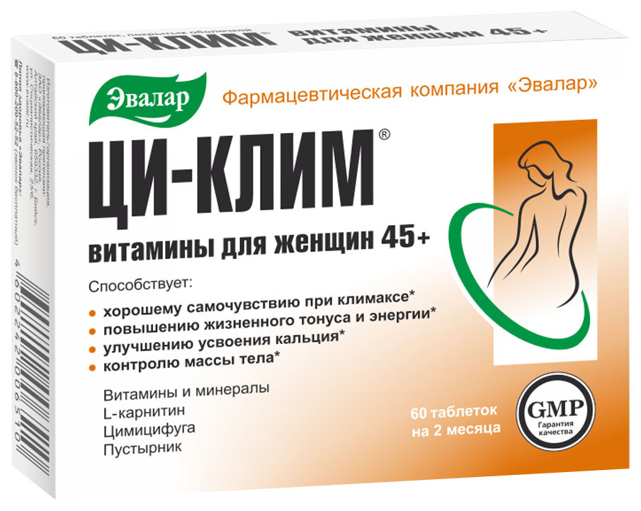 Купить Ци-клим витамины для женщин 45+, 60 таблеток, Эвалар