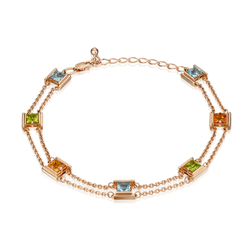 

Браслет из золота с топазом/хризолитом р.  PLATINA jewelry 05-0635-00-230-1110-57, 05-0635-00-230-1110-57