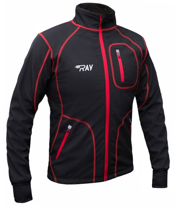 

Куртка разминочная RAY STAR (UNI) черн/черн красн шов, софтшелл, softshell 118-332(56), Черный;красный, Star