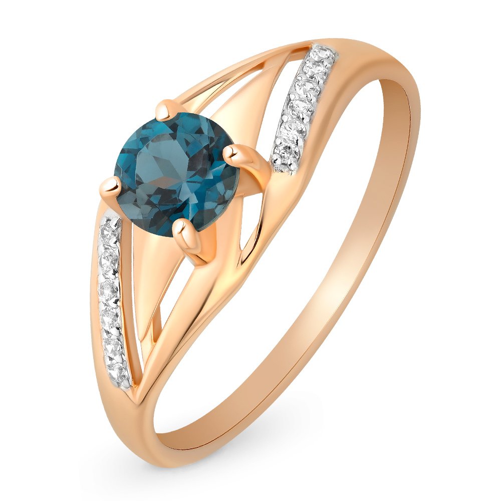 

Кольцо из золота р. , 585Gold 201011126, топаз\фианит, 201011126