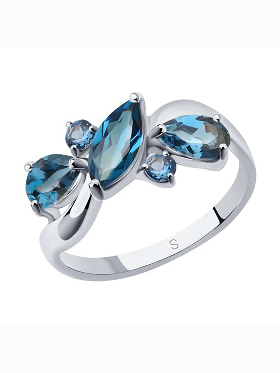 

Кольцо женское из серебра с топазом, фианитом 585Gold 701010760, р, 701010760