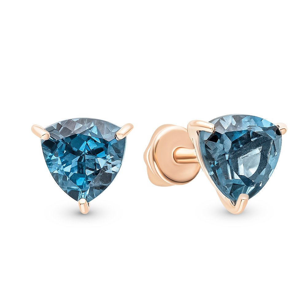 

Серьги пусеты из красного золота 585Gold 102006867, топаз, 102006867