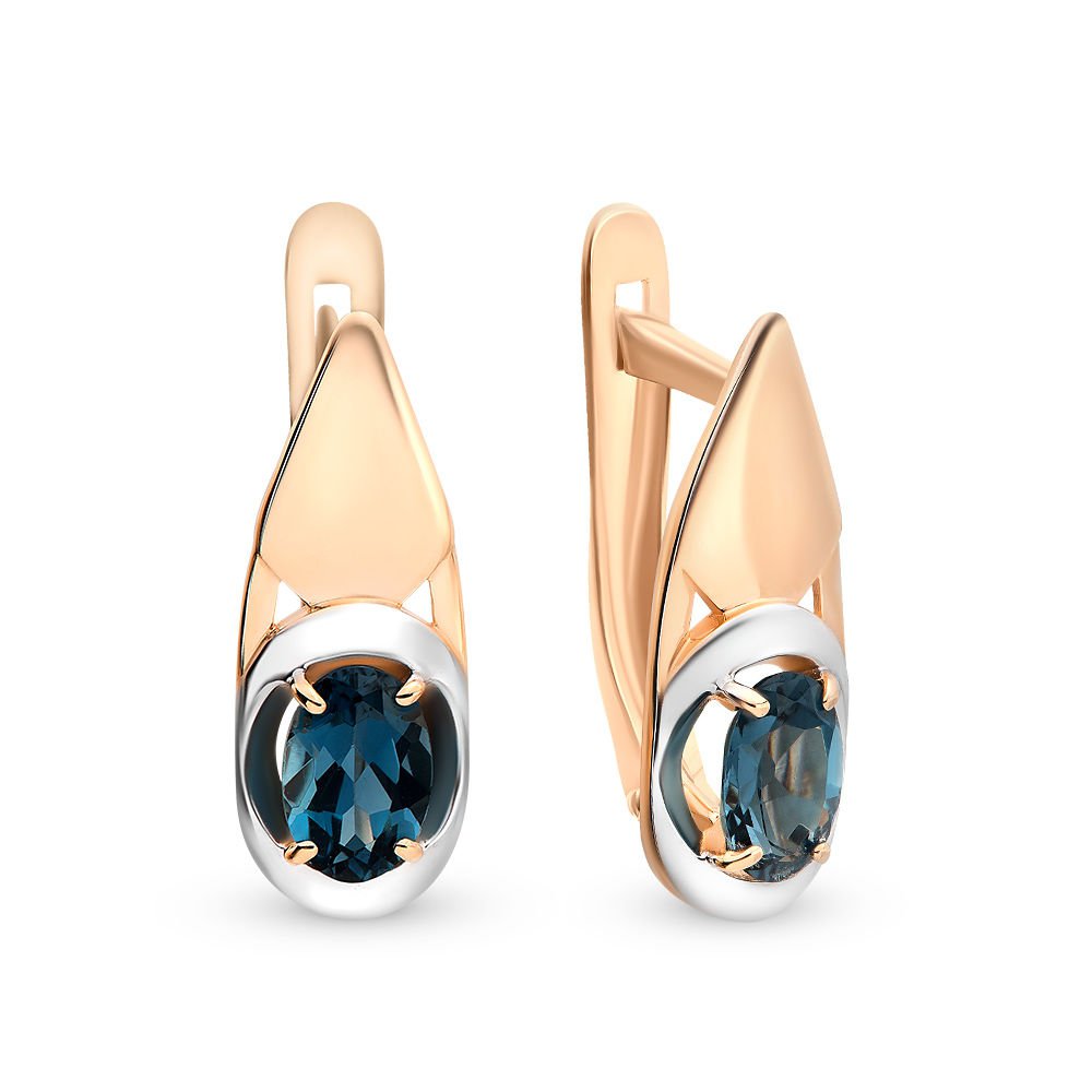 

Серьги из красного золота 585Gold 202006294, топаз, 202006294
