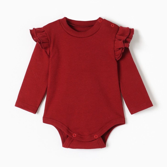 

Боди детское Крошка Я Cherry Red рюши, вишневый, 86, Бордовый, Cherry Red рюши