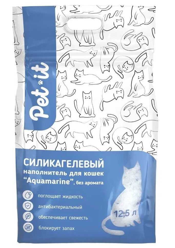 

Наполнитель для кошек Pet-it Aquamarine, без аромата, 5,3 кг