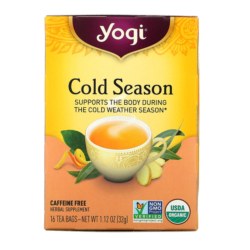 

Чай в пакетиках Yogi Tea Cold Season без кофеина, 16 пакетиков