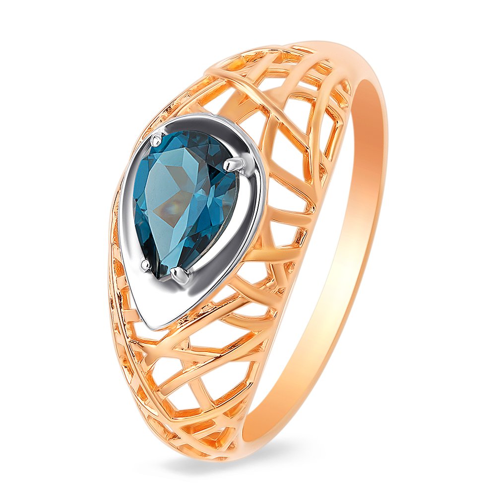 

Кольцо женское из красного золота с топазом 585Gold 201012184, р. 18, 201012184