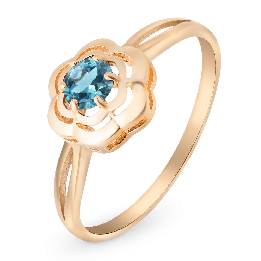

Кольцо женское из красного золота с топазом 585Gold 201012088, р. 18,5, 201012088