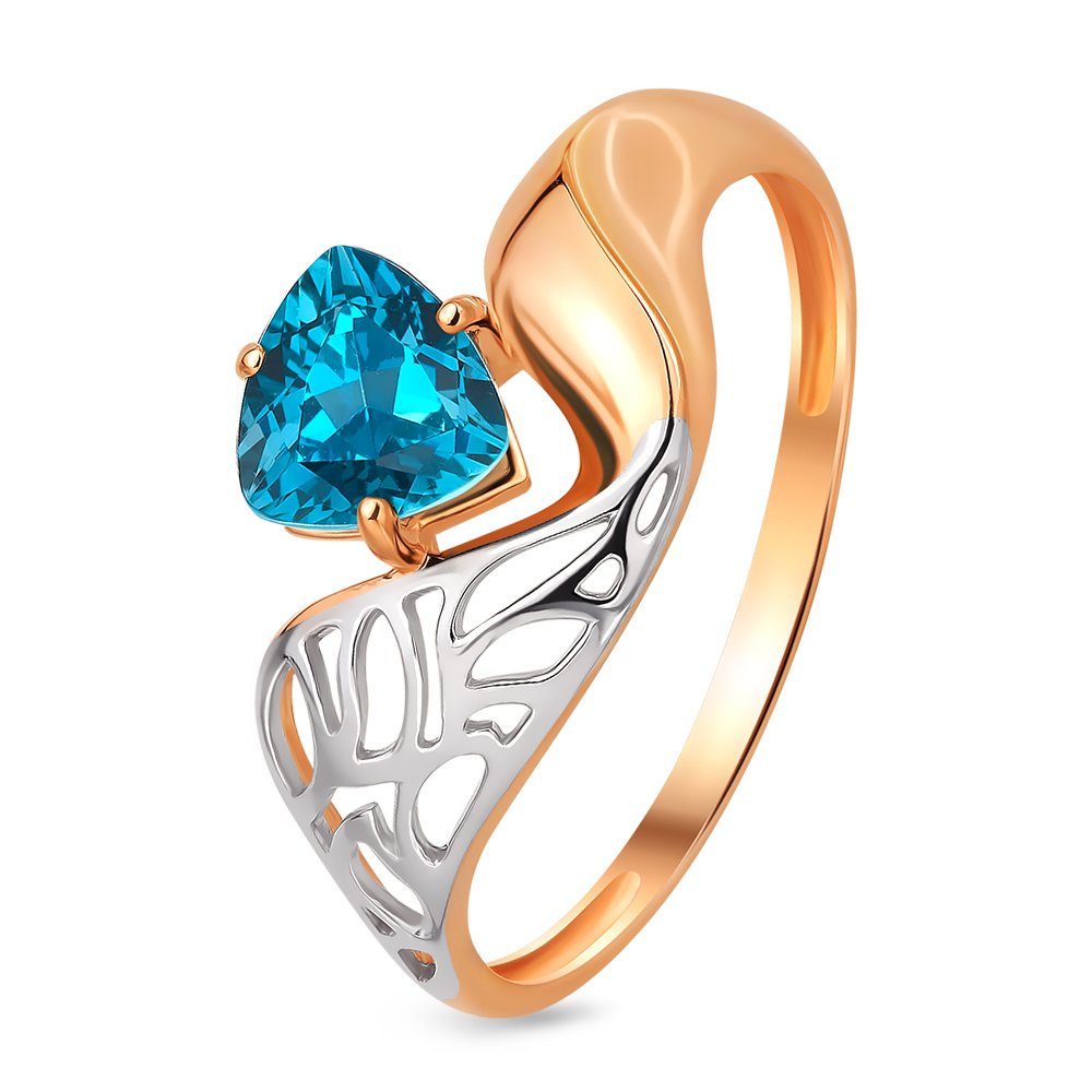 

Кольцо женское из красного золота с топазом 585Gold 201012509, р. 18,5, 201012509