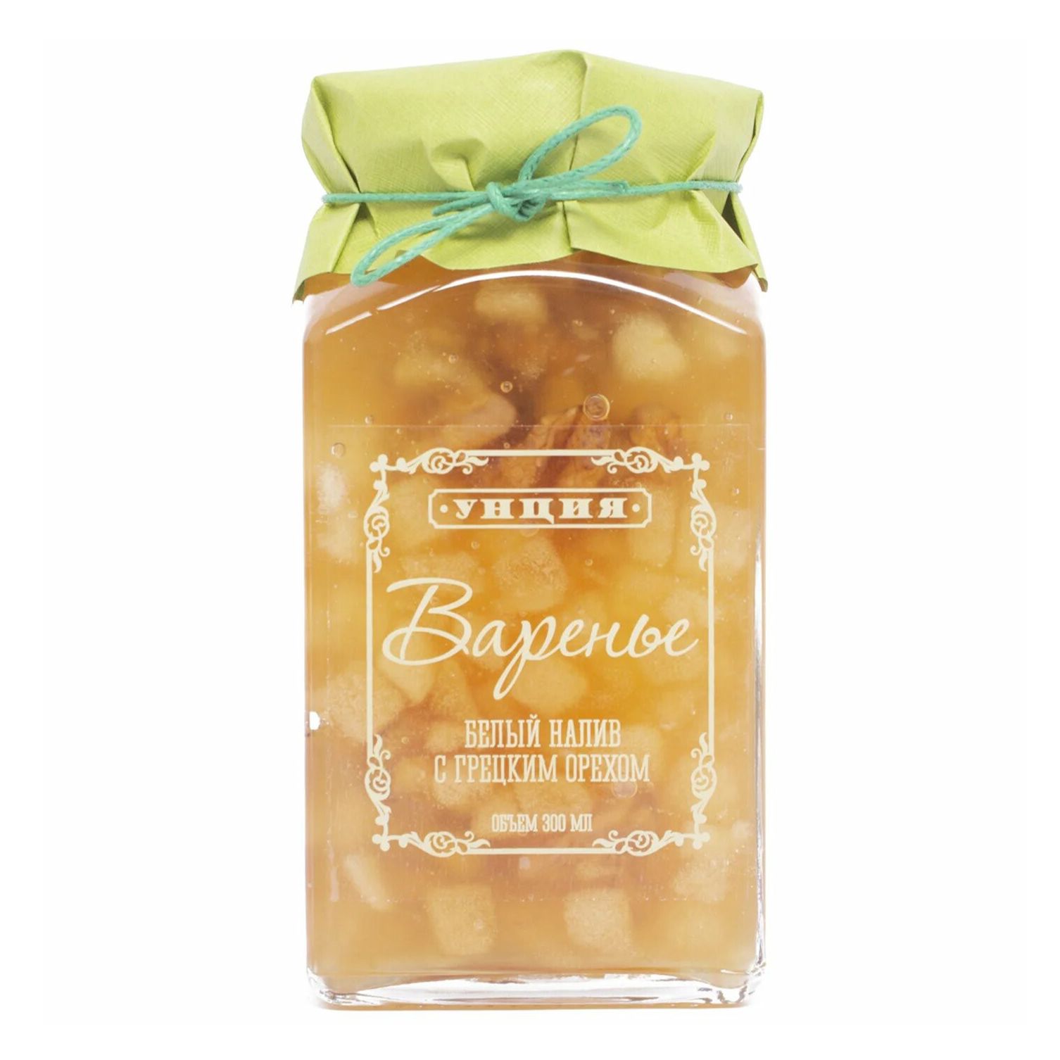 Варенье Унция Белый налив с грецким орехом 300 мл