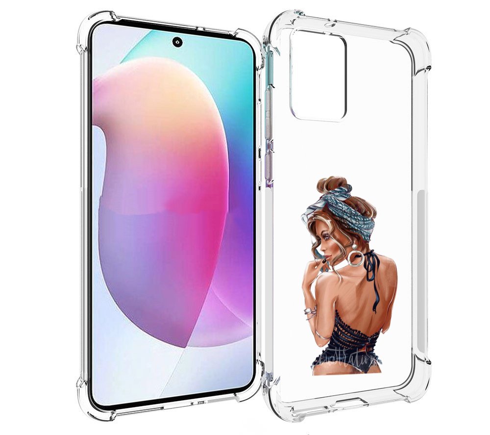 

Чехол MyPads Красивая-дама женский для Motorola Edge 30 Neo, Прозрачный, Tocco