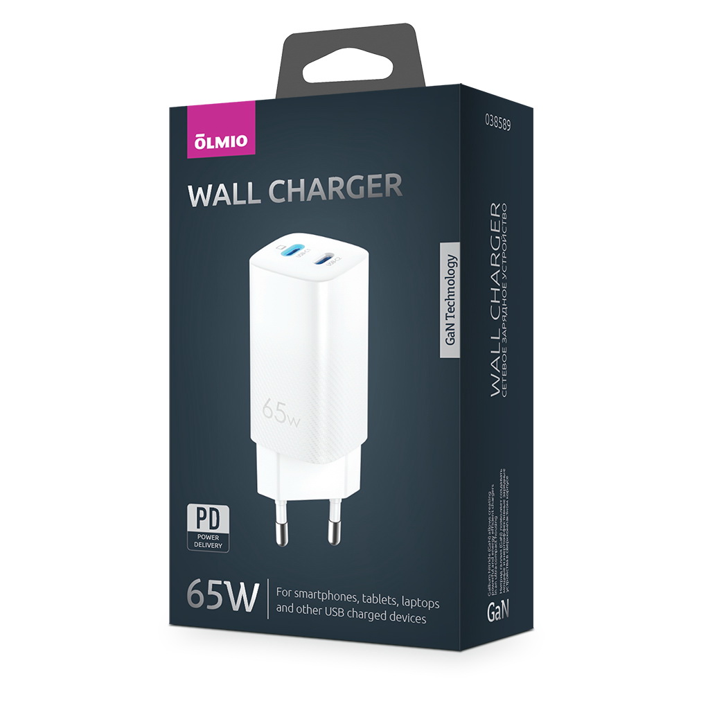 

Сетевое зарядное устройство Olmio 2xUSB Type-C 3 А белый
