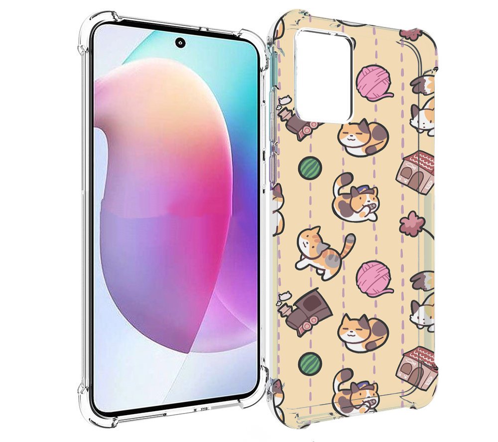 

Чехол MyPads Котики-клубочки для Motorola Edge 30 Neo, Прозрачный, Tocco