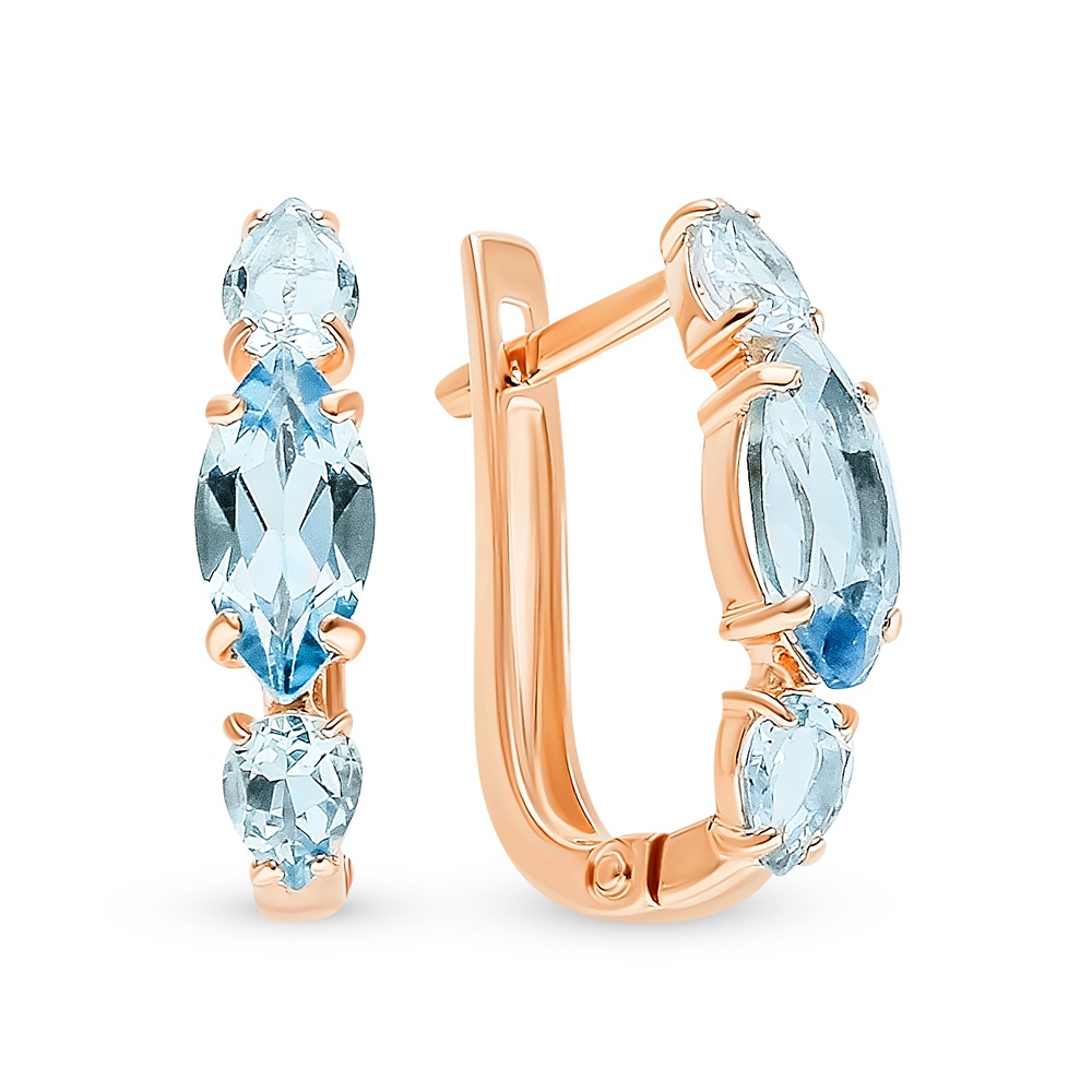 

Серьги из красного золота с топазом 585Gold 202008158, 202008158