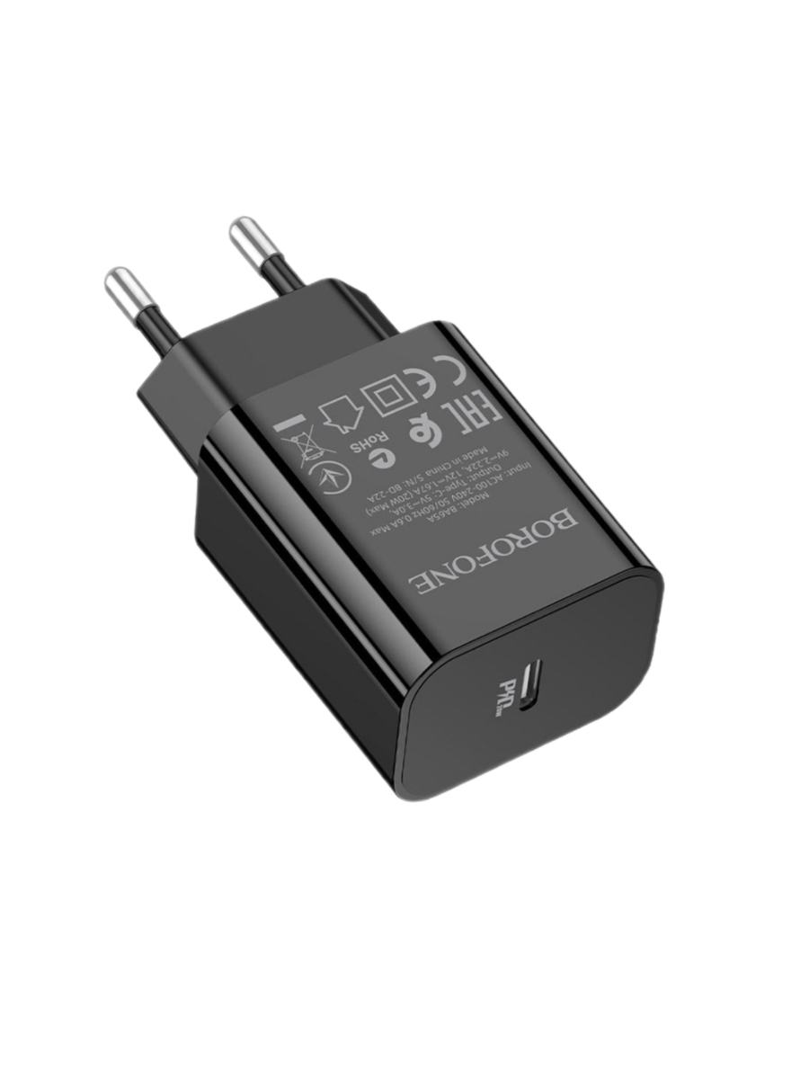 

Сетевое зарядное устройство Borofone BA65A 1xUSB Type-C 3 А черный, BA65A