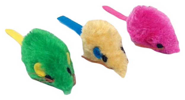 

Игрушка дя кошки ЗооПласт, мышки, Три сестрички, мех, 3 шт