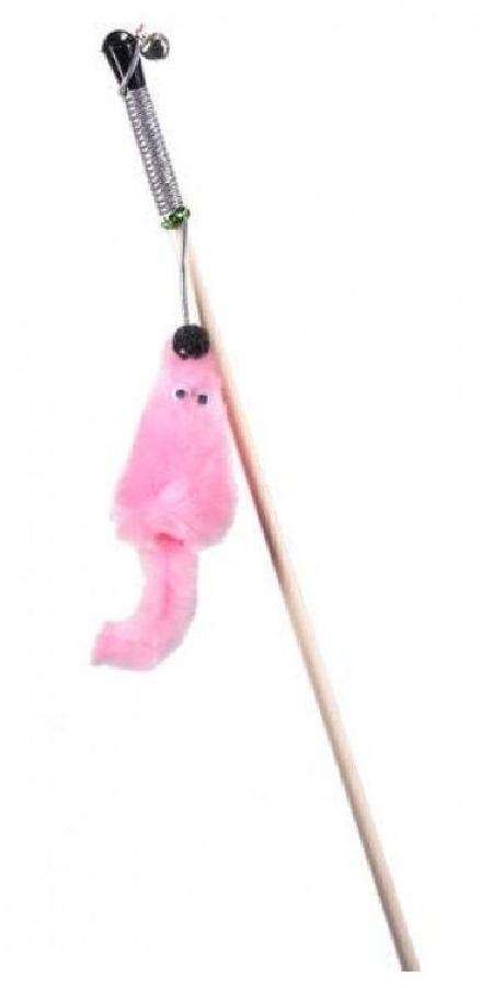 

Игрушка для кошек GoSi Махалка Мышка L розовая с хвостом из норки