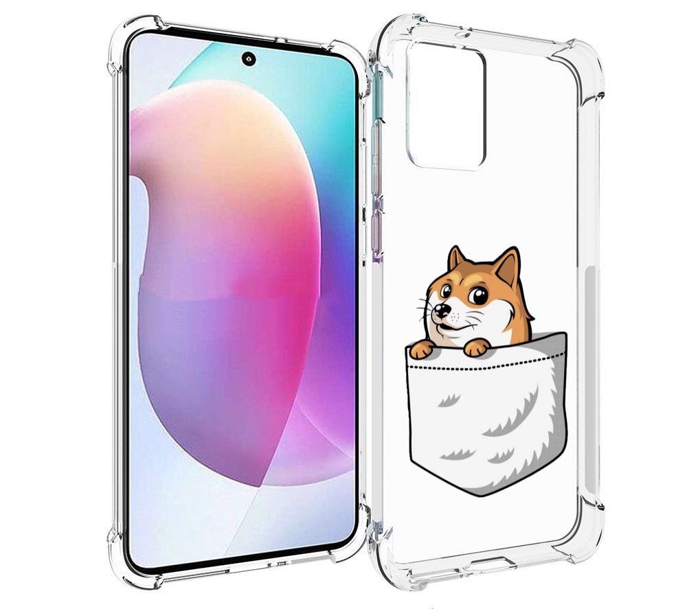

Чехол MyPads Корги в кармане для Motorola Edge 30 Neo, Прозрачный, Tocco