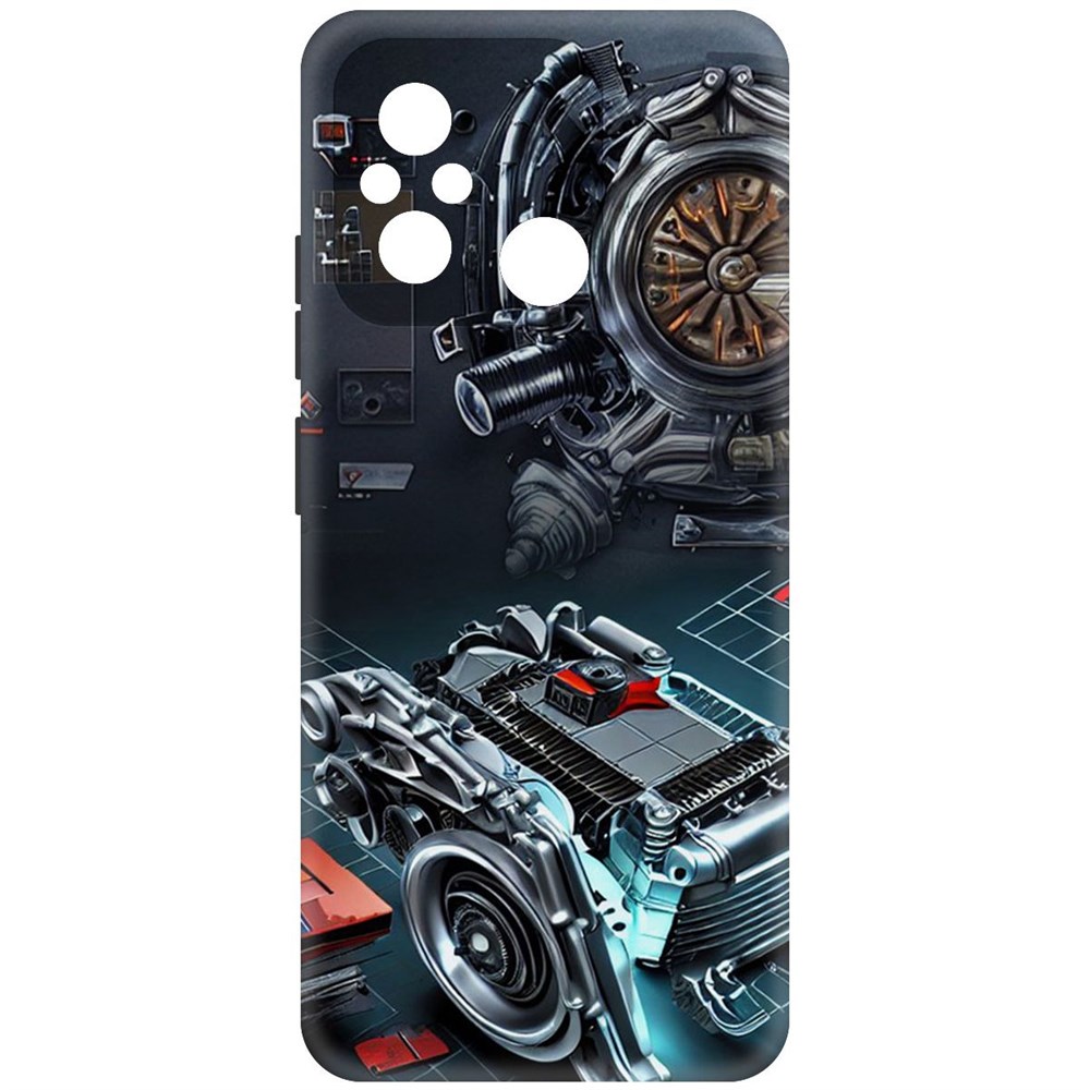 

Чехол-накладка Софт Моторы для Xiaomi Redmi 12C, Черный