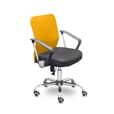 фото Кресло офисное easy chair 203 оранжевое/черное (сетка/ткань, металл), 289488