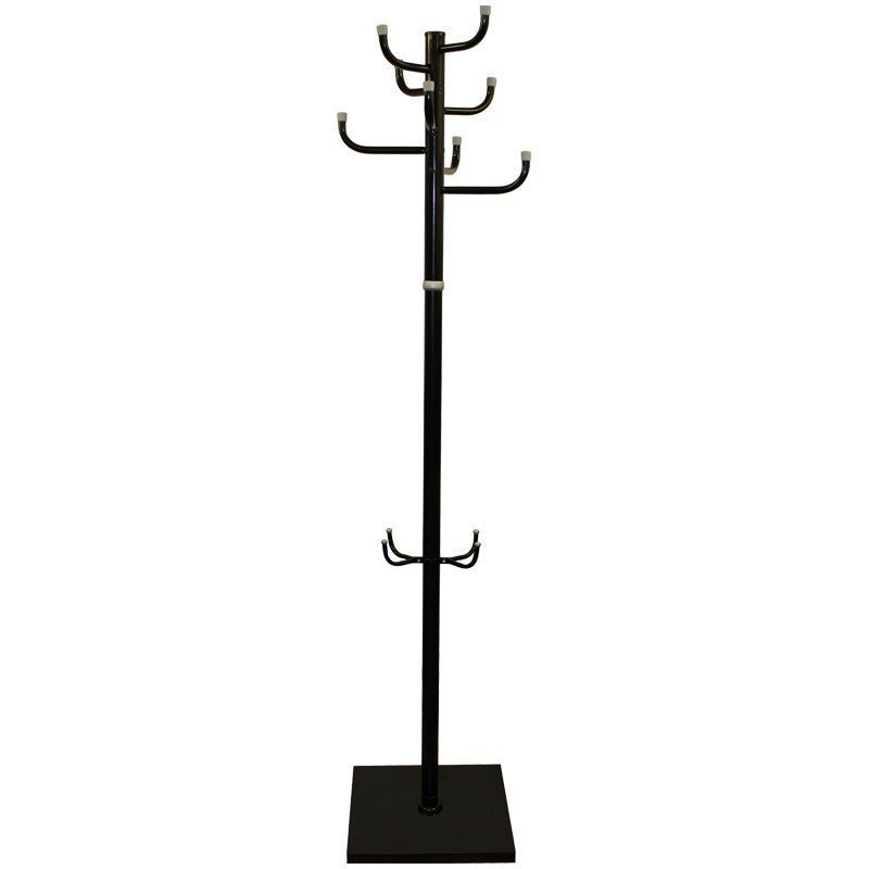 фото Вешалка напольная титан мажор 2-3, 1805*370мм, металл, усиленная, черная, 8 крючков
