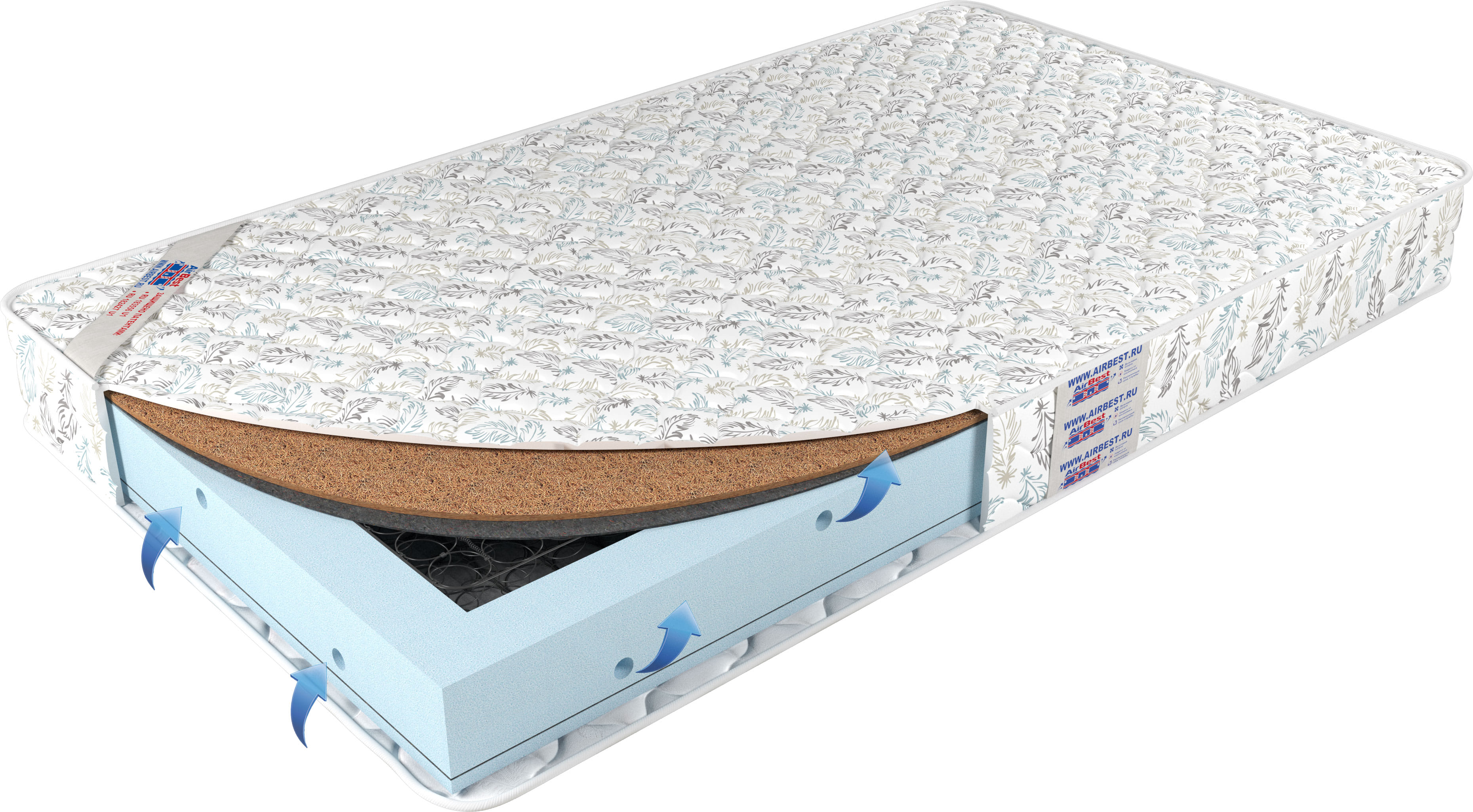 

Матрас Airbest Simple BON 110x200x17, Белый, Матрас Airbest Simple BON