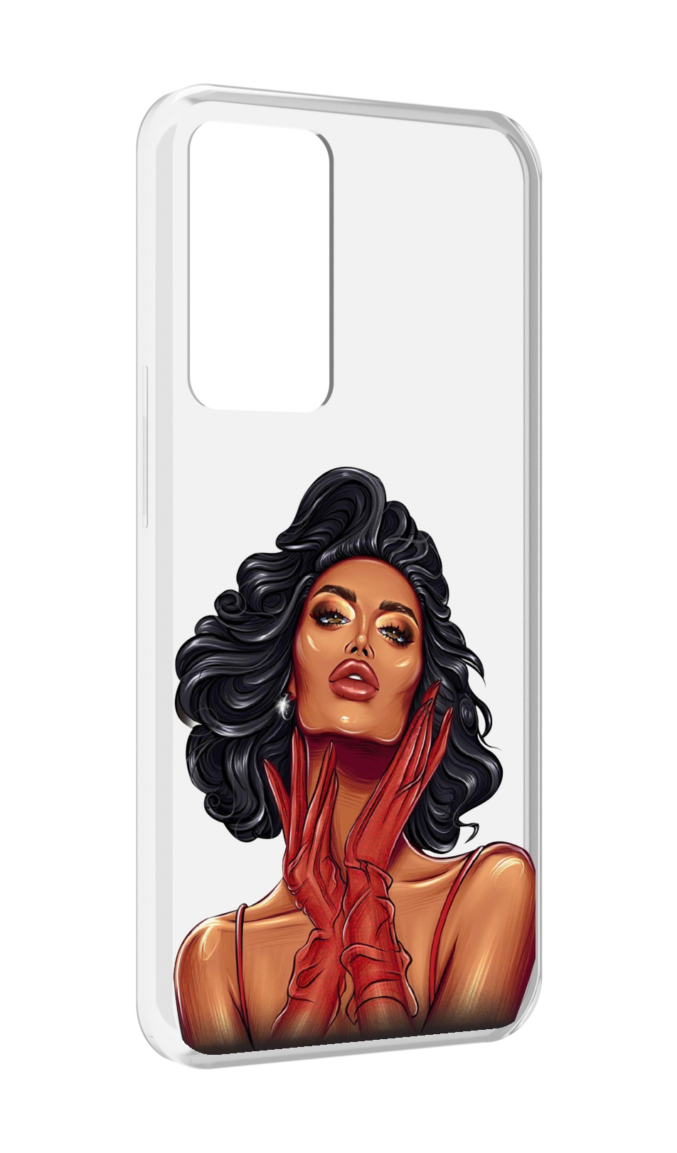 

Чехол MyPads мулатка-в-перчатках женский для OPPO Reno 8 Lite, Прозрачный, Tocco