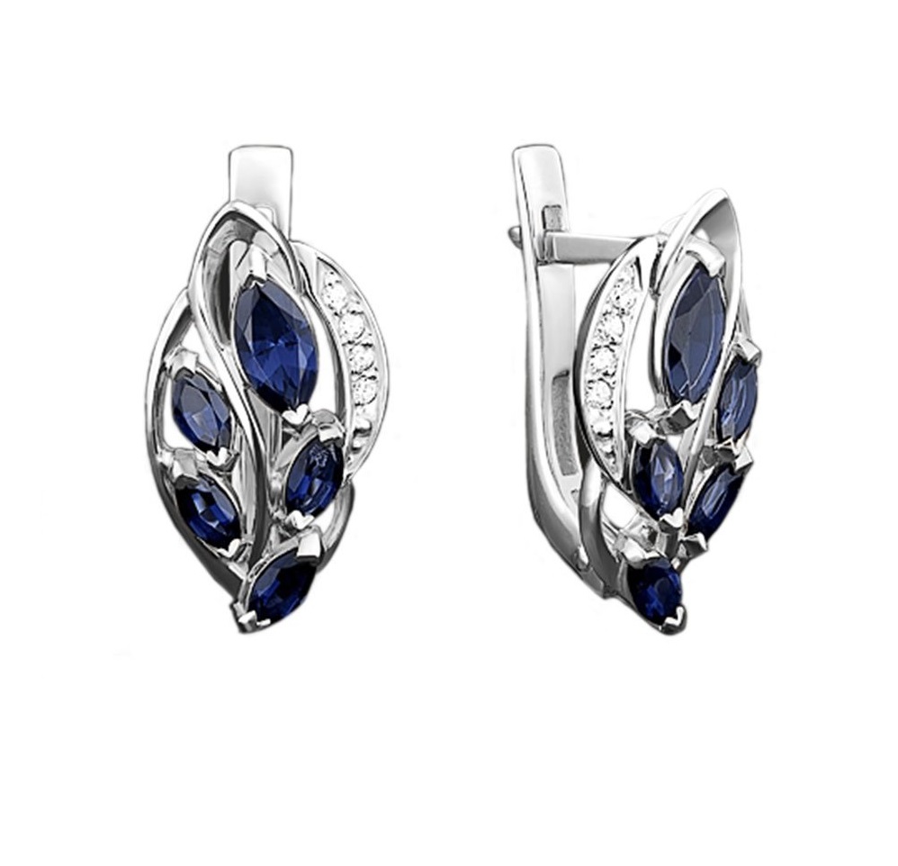 

Серьги из белого золота с сапфиром, бриллиантом PLATINA jewelry 02-3963-00-105-1120-30, 02-3963-00-105-1120-30