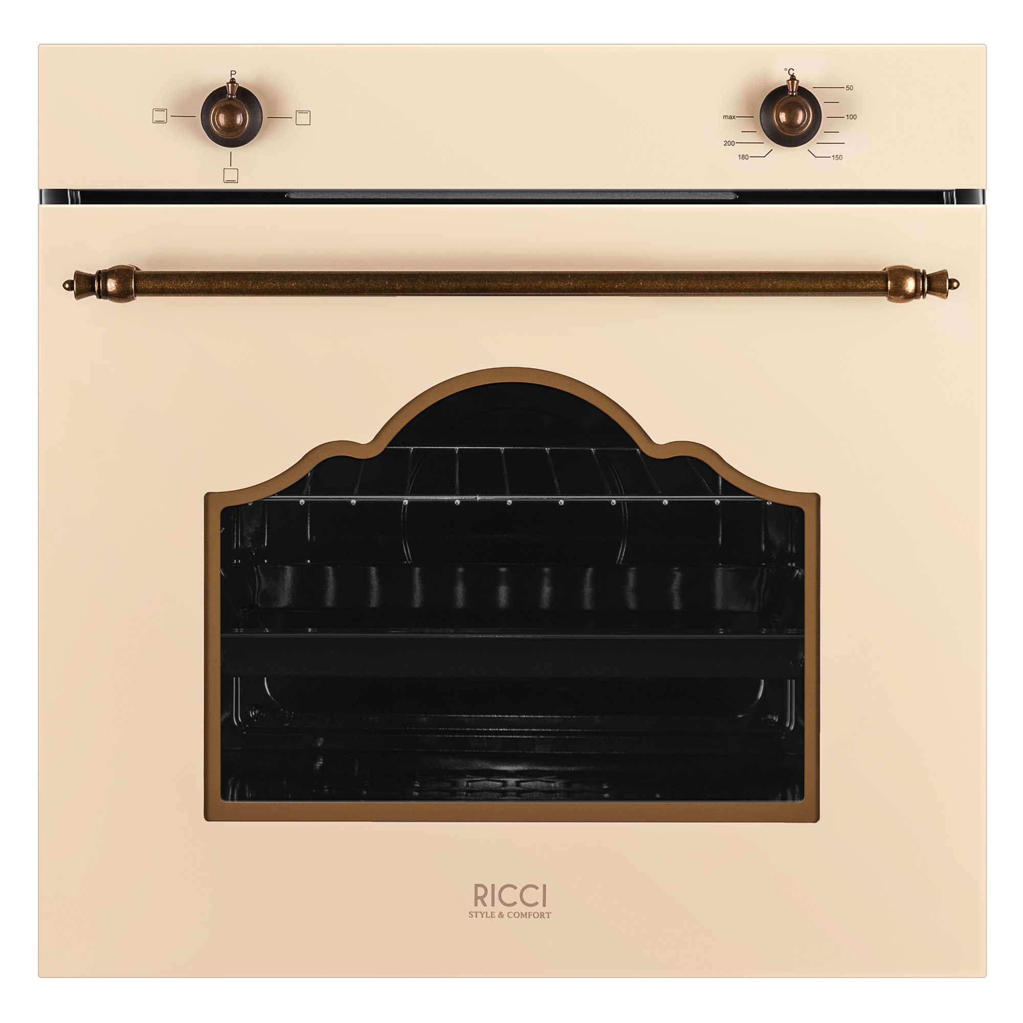 Встраиваемый электрический духовой шкаф RICCI REO-605-BG Beige встраиваемый электрический духовой шкаф ricci reo 640 bl black