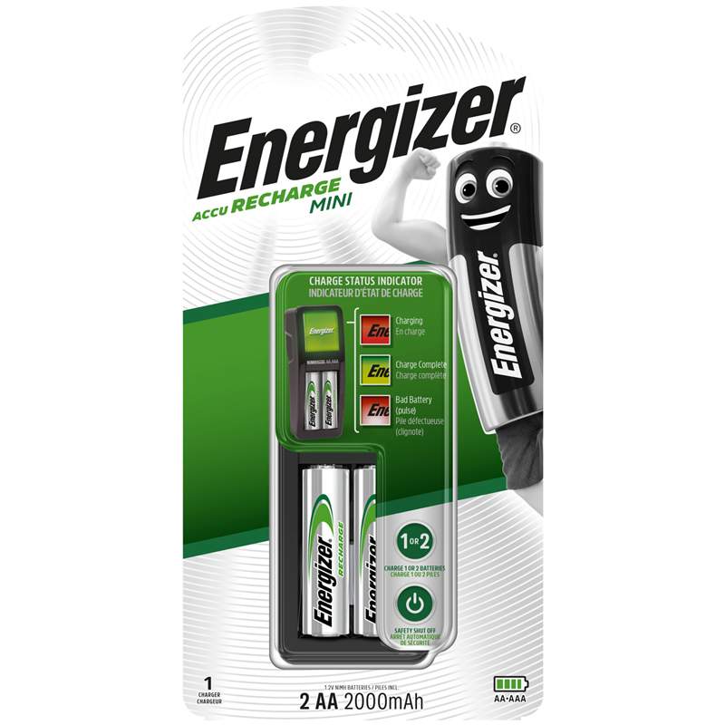 Зарядное устройство Energizer Mini + 2шт. акк. AA (HR06) 2000mAh (арт. 315052) автомобильное зарядное устройство xiaomi mi 20w wireless car charger