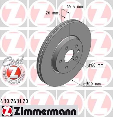 

Тормозной диск ZIMMERMANN 430.2631.20