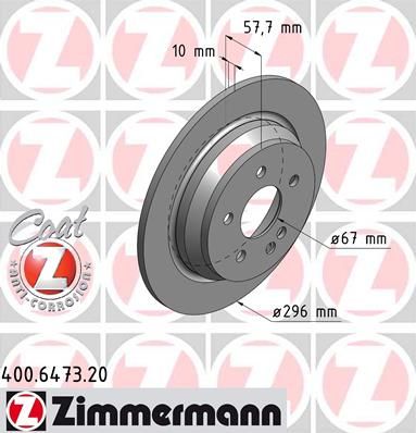 

Тормозной диск ZIMMERMANN 400.6473.20