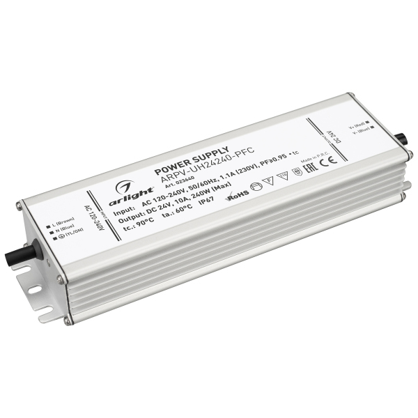 фото Блок питания arpv-uh24240-pfc (24v, 10.0a, 240w) (arl, ip67 металл) arlight