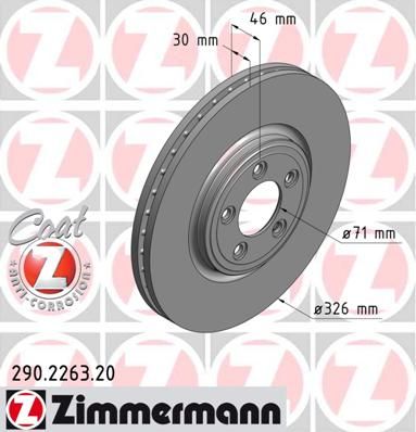 

Тормозной диск ZIMMERMANN 290.2263.20