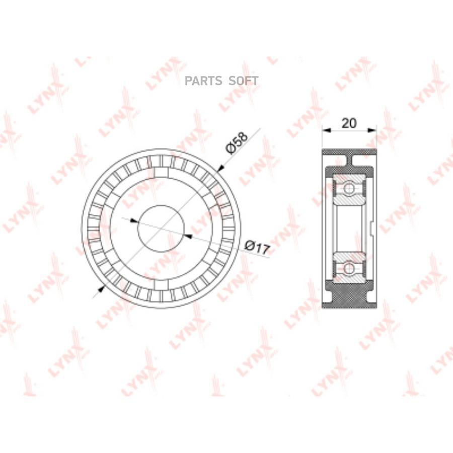 

Ролик натяжителя поликлин.ремня LYNXauto pb5304