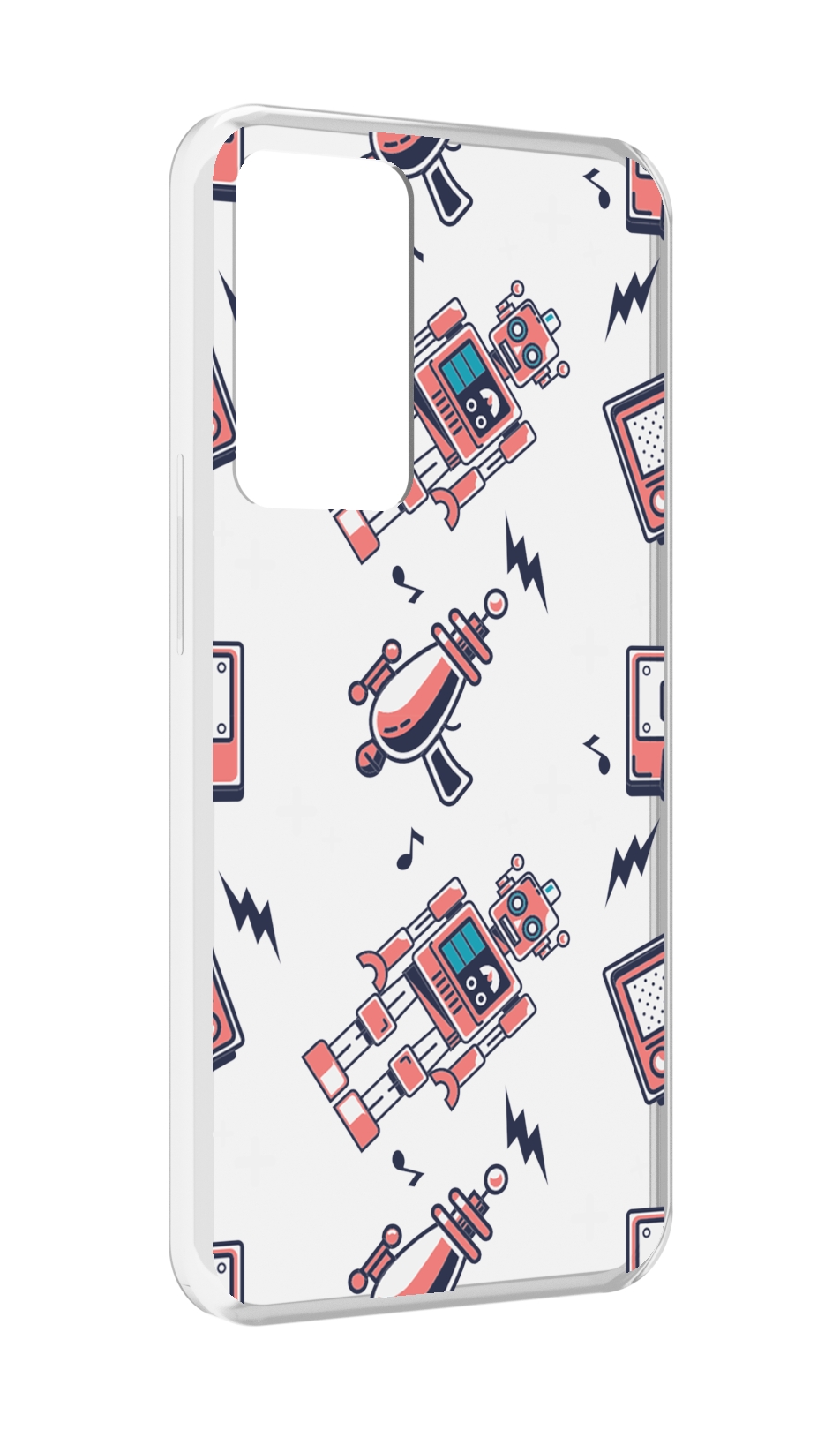 

Чехол MyPads мини-роботы для OPPO Reno 8 Lite, Прозрачный, Tocco
