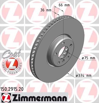 

Тормозной диск ZIMMERMANN 150.2915.20