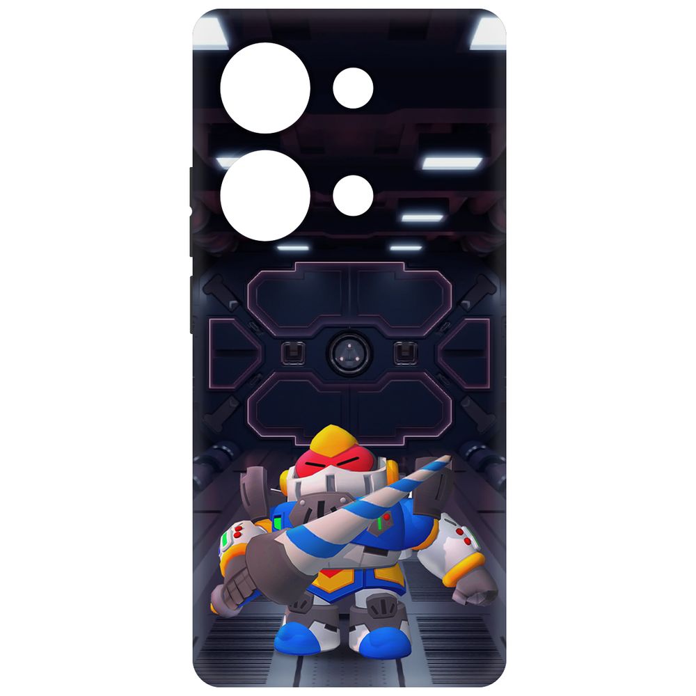 

Чехол-накладка Soft Case Brawl Stars - Паладин Вольт-Меха для Poco M6 Pro 4G, Черный