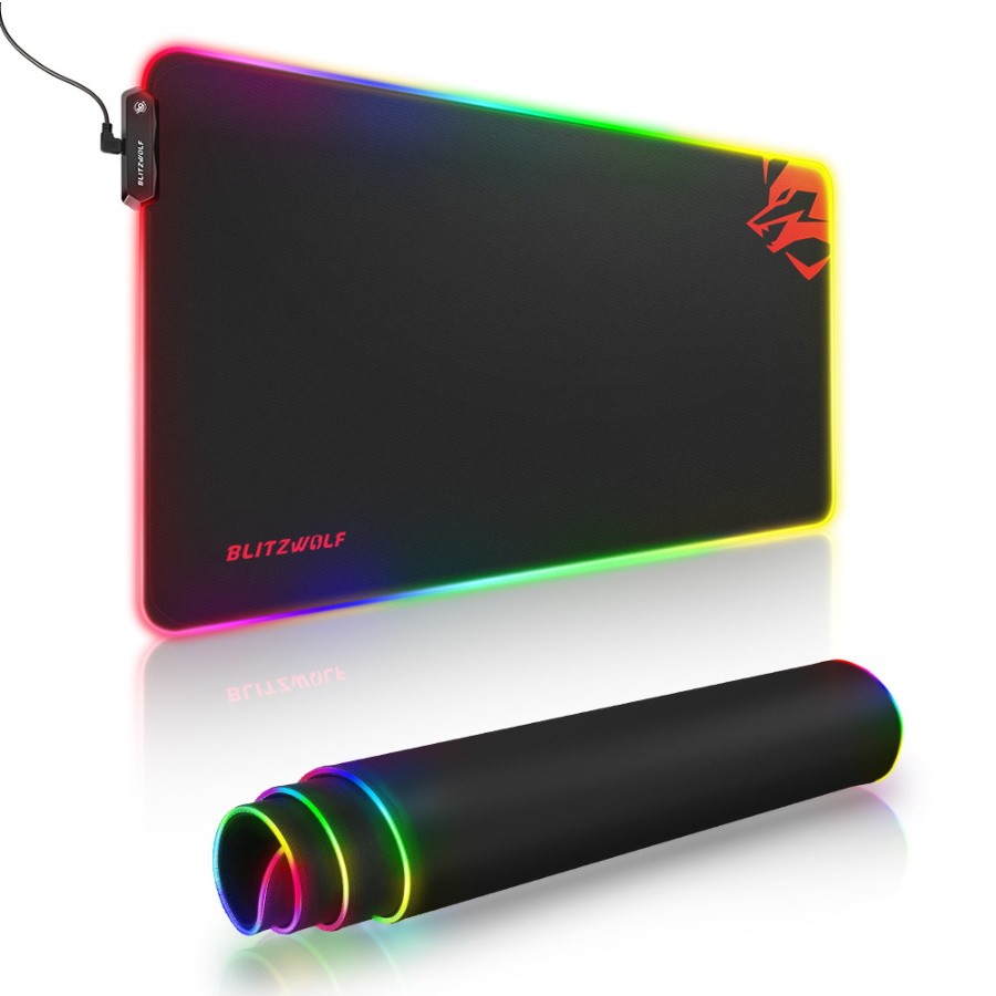 фото Коврик для игровой мыши blitzwolf bw-mp1 rgb gaming mouse pad black nobrand