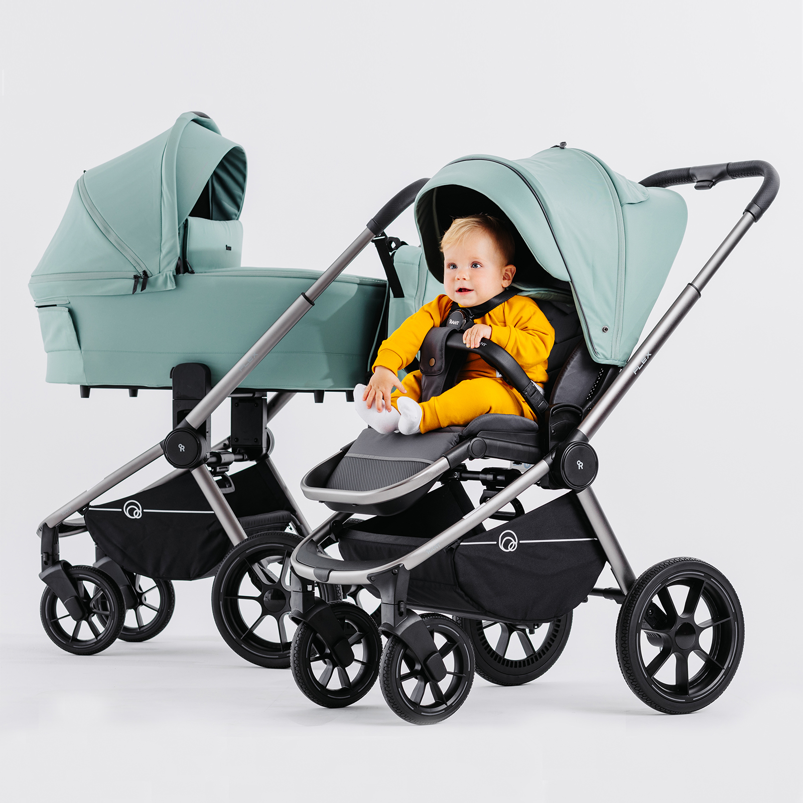 

Коляска детская 2 в 1RANT FLEX PRO RA074 Green (2023), FLEX PRO 2 в 1
