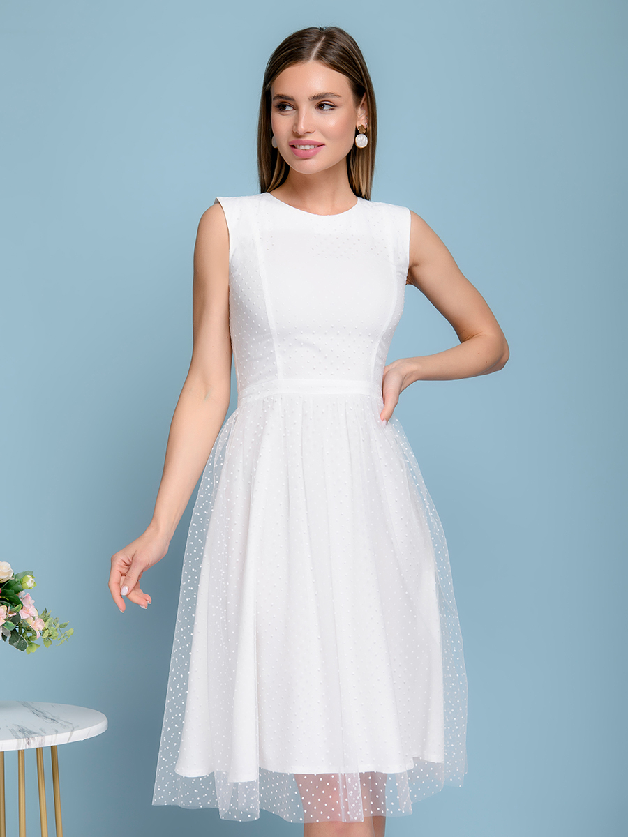 

Платье женское 1001dress 102560 белое 50 RU, Белый, 102560