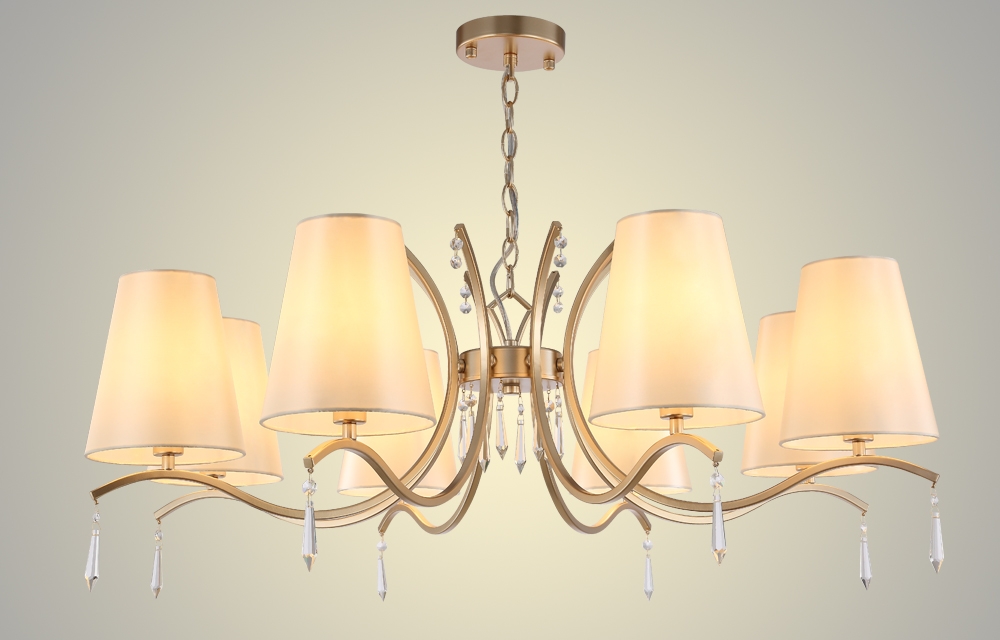 фото Подвесная люстра crystal lux renata sp8 gold (3591/308)
