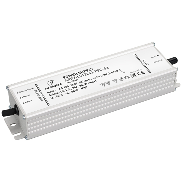 фото Блок питания arpv-lg12240-pfc-s2 (12v, 20.0a, 240w) (arl, ip67 металл) arlight