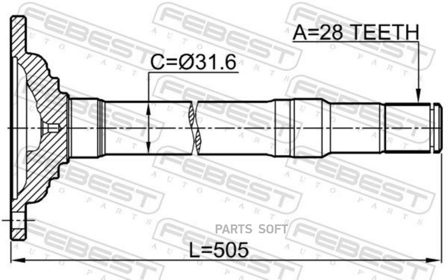 

Полуось правая mitsubishi pajero sport 2008.07-2013.01 0412-kh6wrh