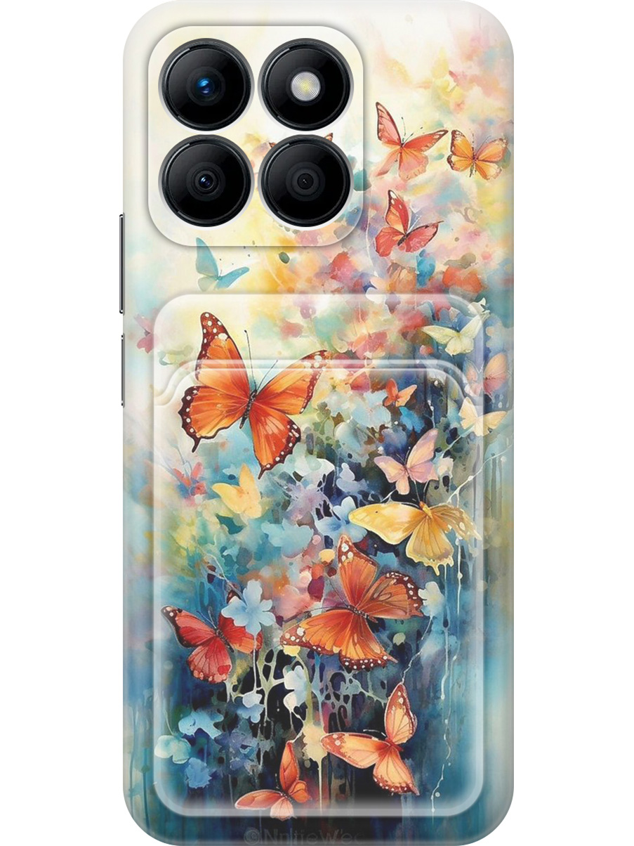 

Силиконовый чехол на Honor X8b с принтом с карманом для карты прозрачный 786676, Прозрачный;желтый;красный;синий, 781973291