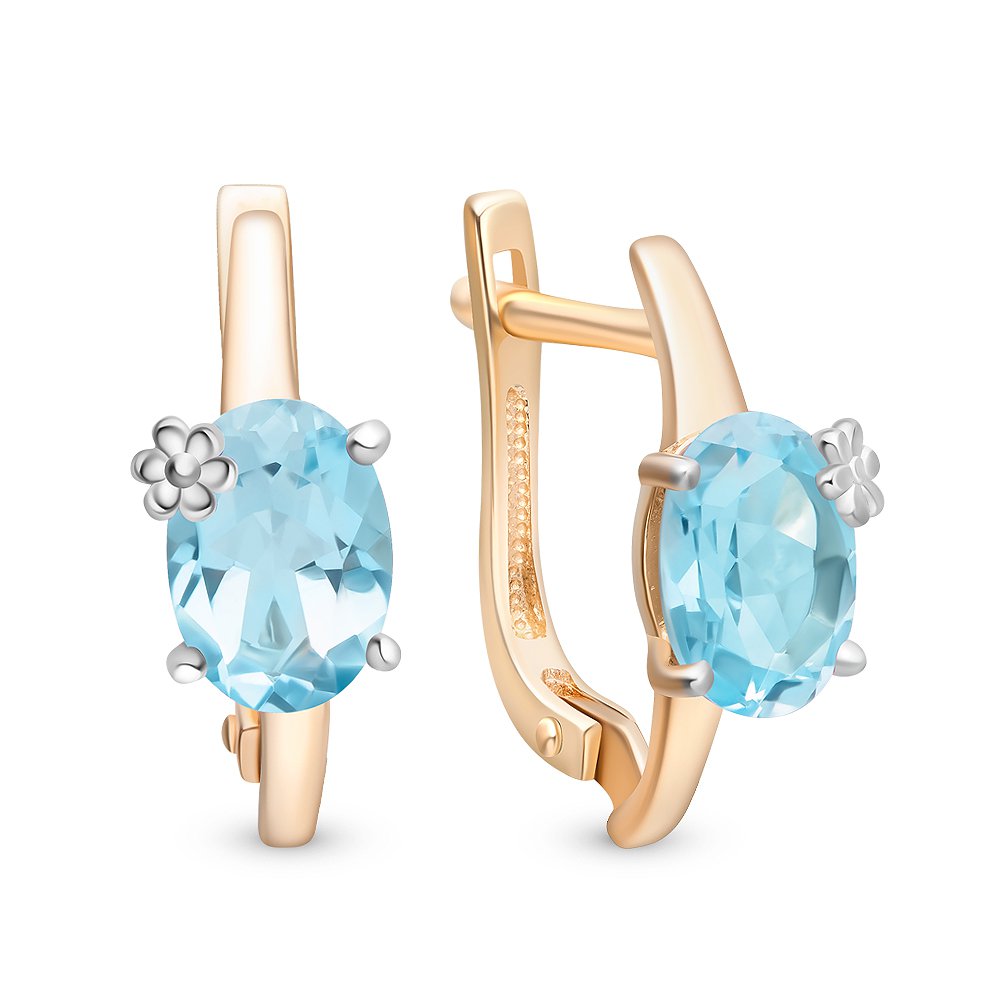 

Серьги из красного золота с топазом 585Gold 202007634, 202007634